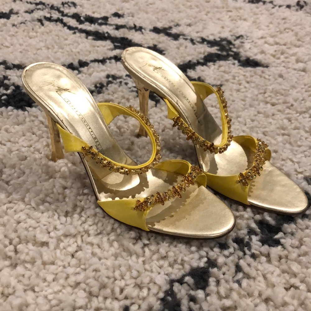 Giuseppe Zanotti Yellow/ Gold Slip on Heels
